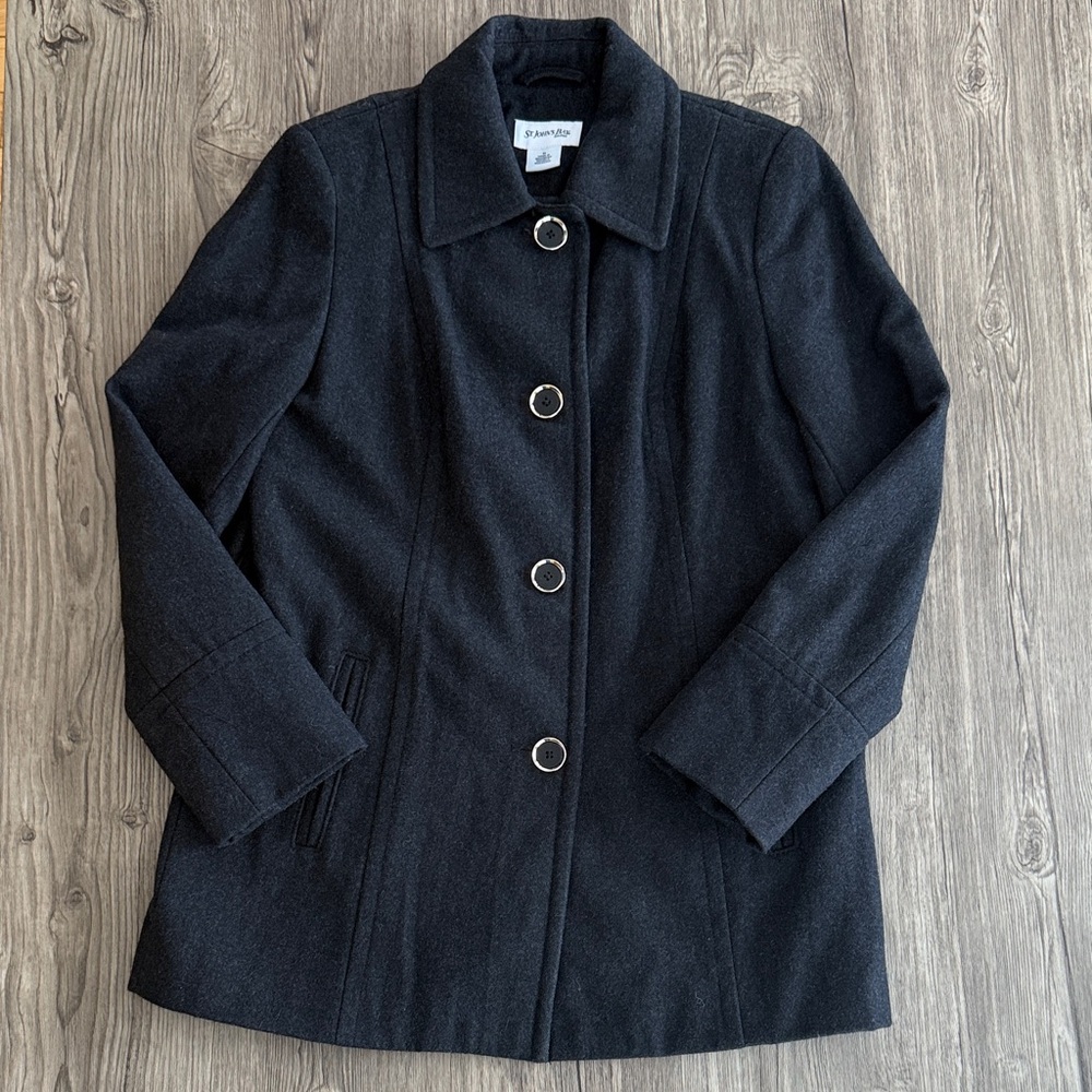 St. John's Bay Women's Black Pea Coat